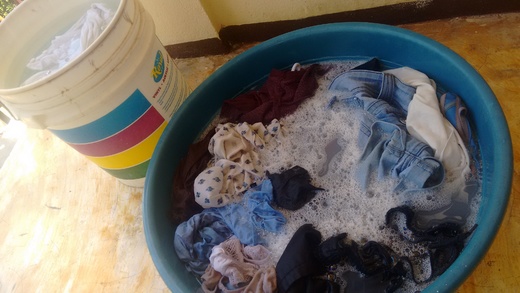 Bac de lessive et eau de rincage